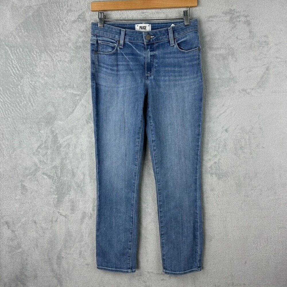 paige brigitte jeans womens 24 medium wash blue stretch denim